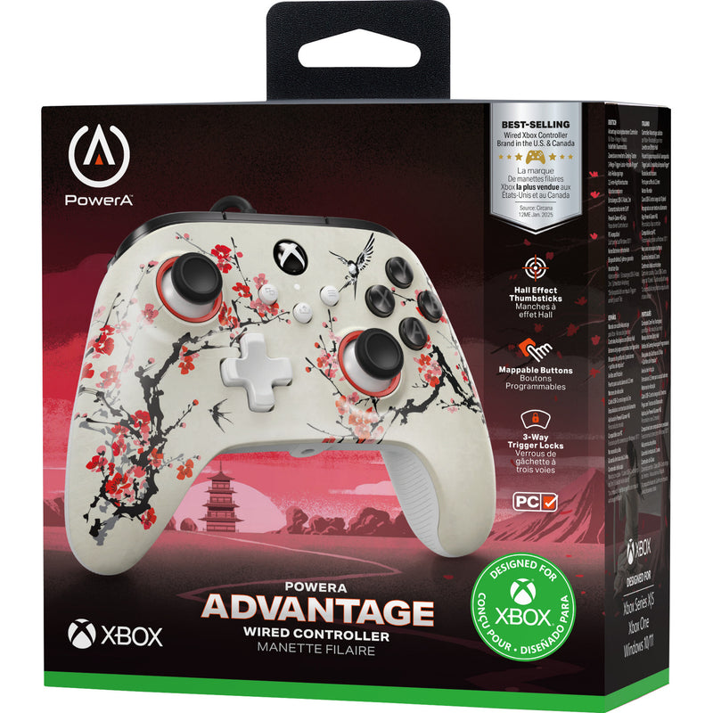 Afbeelding laden in galerijviewer, Powera advantage controller met kabel voor de xbox series x|s - warrior's nirvana (magnoliawit, xbox series x|s, xbox one, pc)
