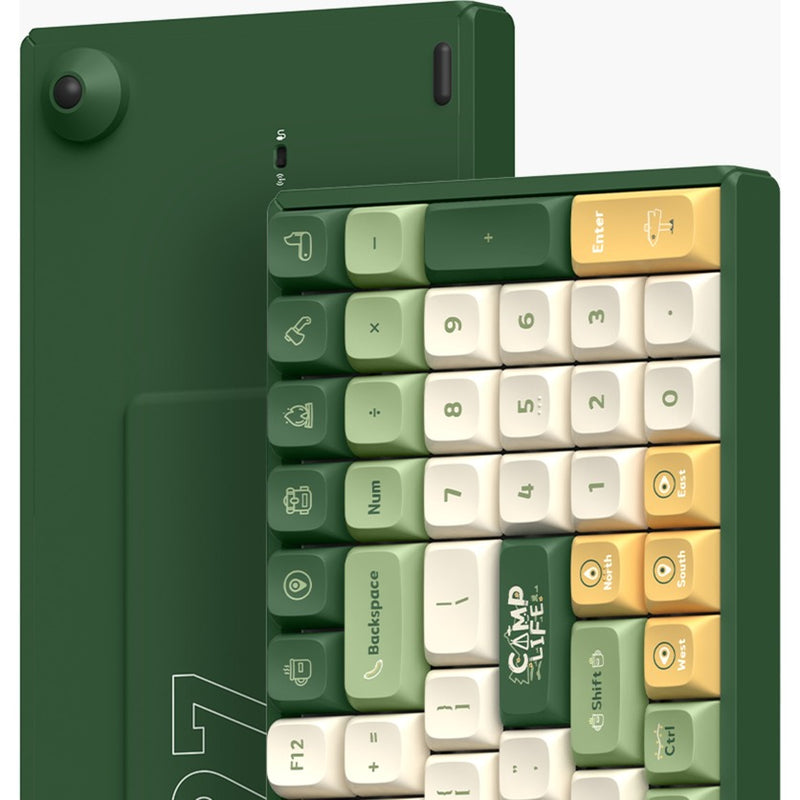 Load image into Gallery viewer, Iqunix f97 camping wireless mechanical keyboard, gaming toetsenbord (groen oranje, us lay-out, cherry mx brown, rgb leds, 96%, hot-swappable, pbt, 2.4ghz | bluetooth 5.1 | usb-c)
