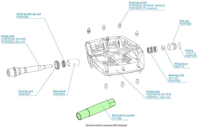 Load image into Gallery viewer, Hope socket 8mm for f20 platform pedals
