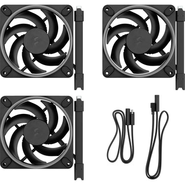 Fractal design momentum 12 rgb case fans (zwart, 3 stuks, 120 x 120 x 25 mm, pwm)