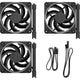 Fractal design momentum 12 rgb case fans (zwart, 3 stuks, 120 x 120 x 25 mm, pwm)