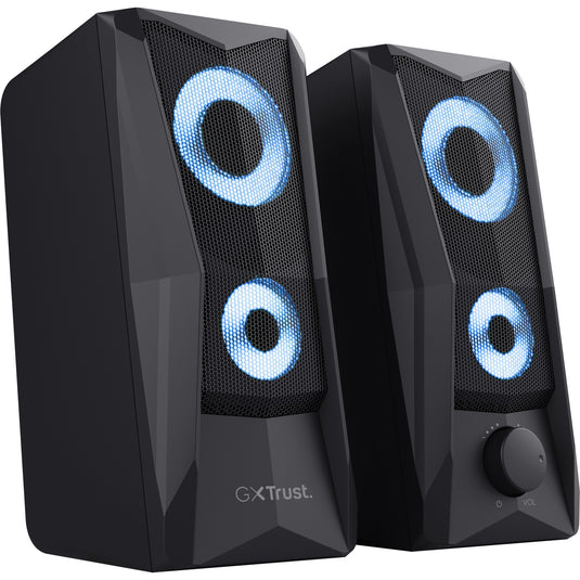 Trust gxt 606 javv rgb verlichte 2.0 speakerset pc-luidspreker (zwart)