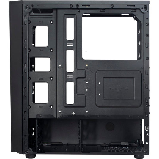 Inter-tech t-11 televen midi tower behuizing (zwart | 3x usb-a | window)