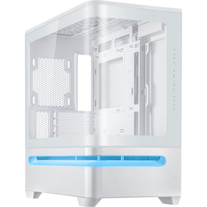 Asus prime ap202 midi tower behuizing (wit | 2x usb-a | 1x usb-c | rgb | tempered glass)