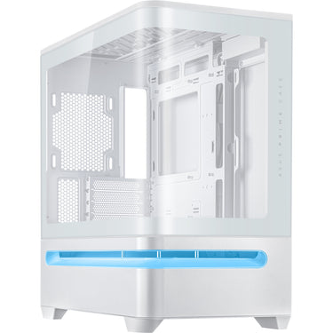 Asus prime ap202 midi tower behuizing (wit | 2x usb-a | 1x usb-c | rgb | tempered glass)