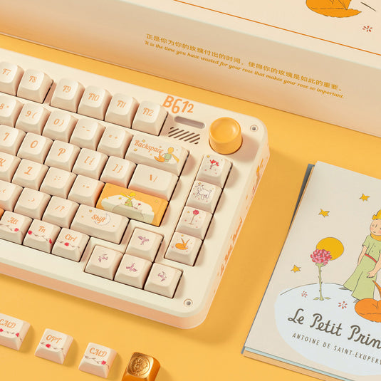 Iqunix zx75 sunset ponder wireless mechanical keyboard (lichtgeel, us lay-out (qwerty), gateron red, 75%, rgb leds, hot-swappable, double-shot pbt, 2.4ghz | bluetooth 5.1 | usb-c)
