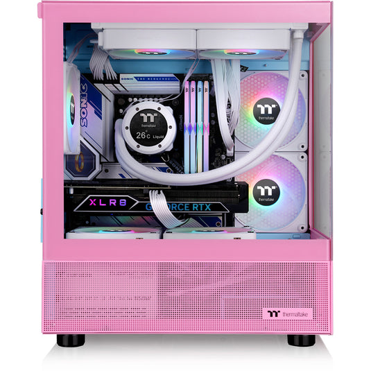 Thermaltake view 170 tg argb mini tower behuizing (roze | 2x usb-a | rgb | tempered glass)