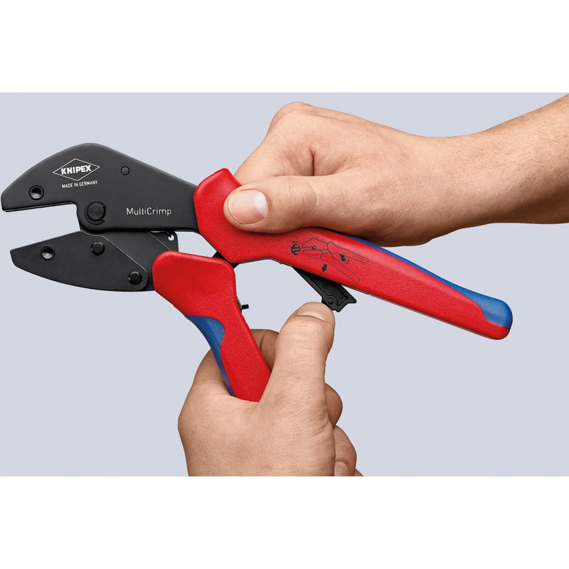 Load image into Gallery viewer, Knipex multicrimp krimptang 973302 (rood blauw)
