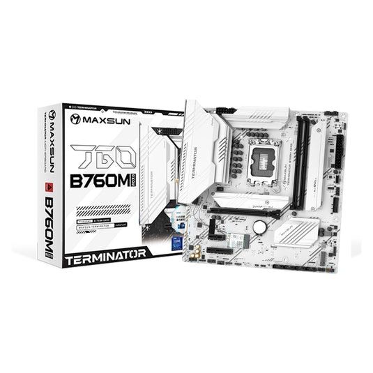 Maxsun ms-terminator b760m gkd5 ice socket 1700 moederbord (zwart, raid, 2.5 gb-lan, sound, µatx)