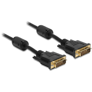 Delock dvi 24+1 male > dvi 24+1 male kabel (zwart, 1 meter)