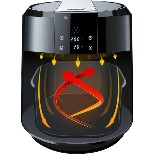 Steba hf 5000 xl heteluchtfriteuse (zwart roestvrij staal, 5,2 liter)