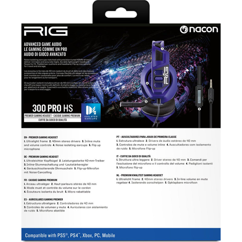 Load image into Gallery viewer, Nacon rig 300 pro hs cosmic over-ear gaming headset (paars, playstation 4, playstation 5, windows, nintendo switch)

