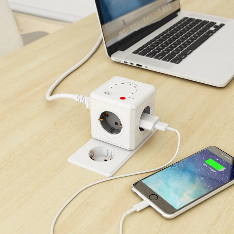 Load image into Gallery viewer, Allocacoc powercube extended | wifi | stekkerdoos stekkerdoos (wit grijs, belgië | frankrijk)
