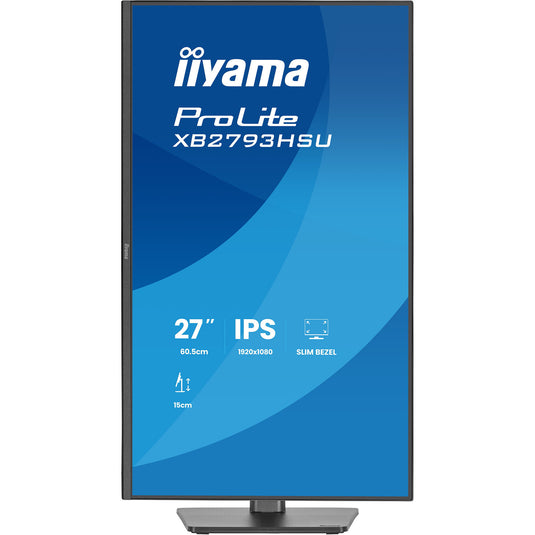 Iiyama prolite xb2793hsu-b1 27 monitor (zwart (mat), 120hz, hdmi, displayport, usb, audio)