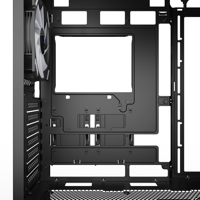 Load image into Gallery viewer, Sharkoon ak3 rgb midi tower behuizing (zwart | 2x usb-a | 1x usb-c | rgb | tempered glass)
