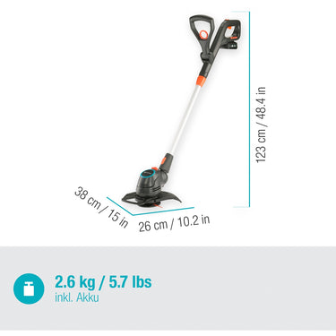 Gardena comfortcut 23 18v p4a set grastrimmer (grijs oranje, 14701-20, accu inbegrepen)