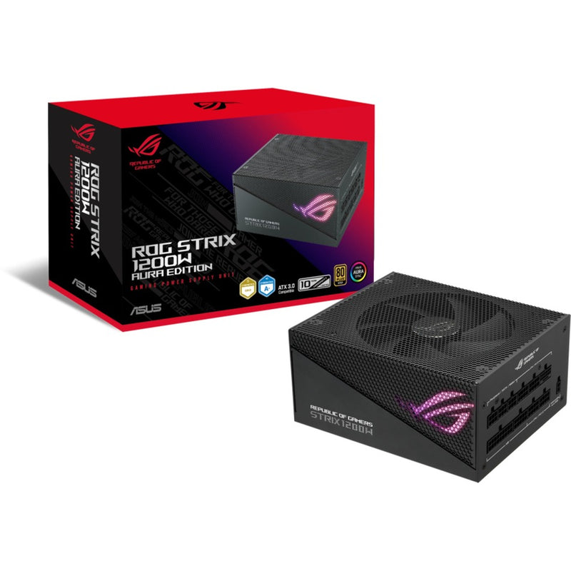 Load image into Gallery viewer, Asus rog strix gold aura edition modulaire 1200 watt voeding (zwart, 1x 12vhpwr, 4x pcie)
