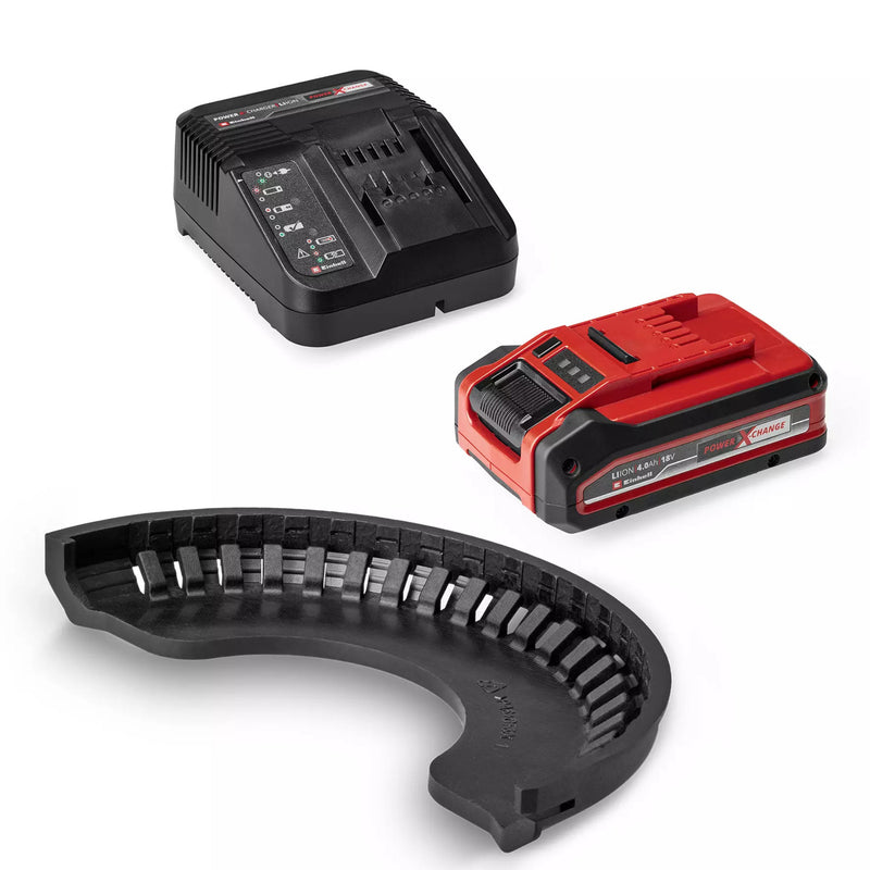 Load image into Gallery viewer, Einhell accu haakse sliijper te-ag 18 125-2 li (1x4,0 ah) haakse slijper (rood zwart, incl. 4.0 ah power x-change accu en oplader)
