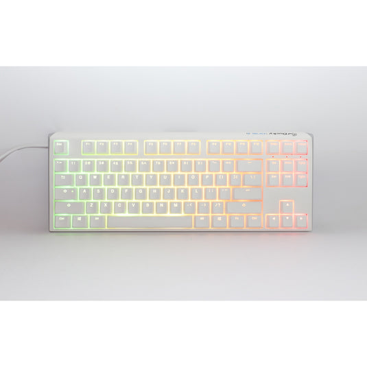 Ducky one 3 classic pure white tkl rgb mechanisch toetsenbord (wit, us lay-out (qwerty), cherry mx silent red, 80% (tkl) , rgb leds, double-shot pbt, hot-swappable, quack mechanics)