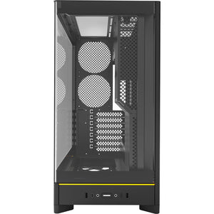 Montech hs02 midi tower behuizing (zwart | 2x usb-a | 1x usb-c | rgb | tempered glass)