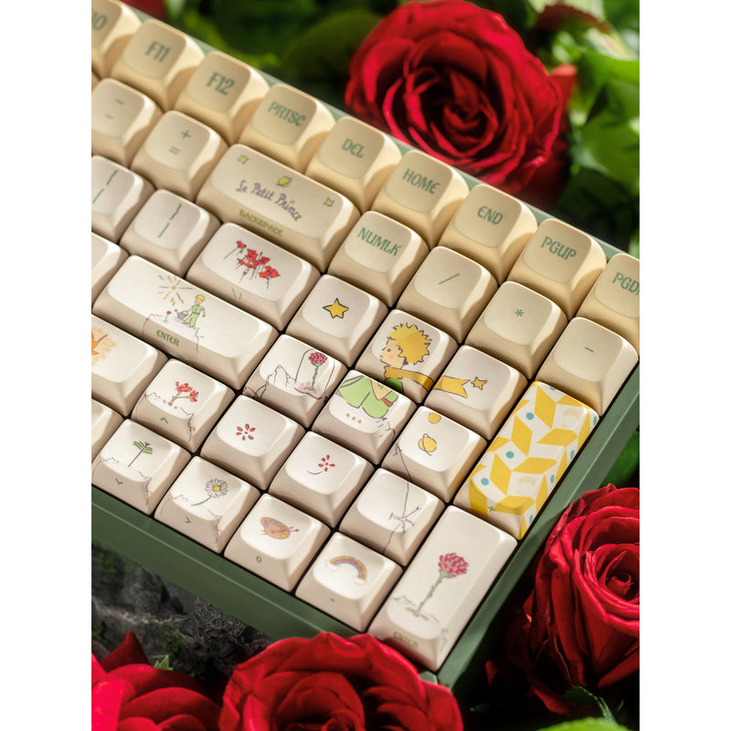 Load image into Gallery viewer, Iqunix f97 floral date rgb mechanisch gaming toetsenbord (groen, us lay-out (qwerty), iqunix little prince, 96%, rgb leds, hot-swappable, pbt, 2.4ghz | bluetooth 5.1 | usb-c)
