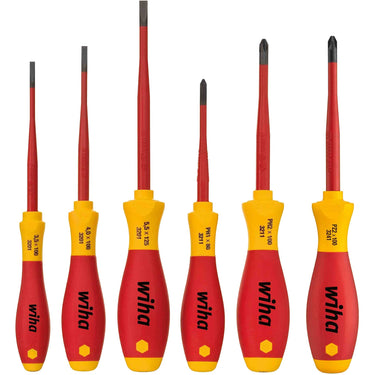 Wiha schroevendraaierset softfinish electric slimfix (rood geel, 6-delig)
