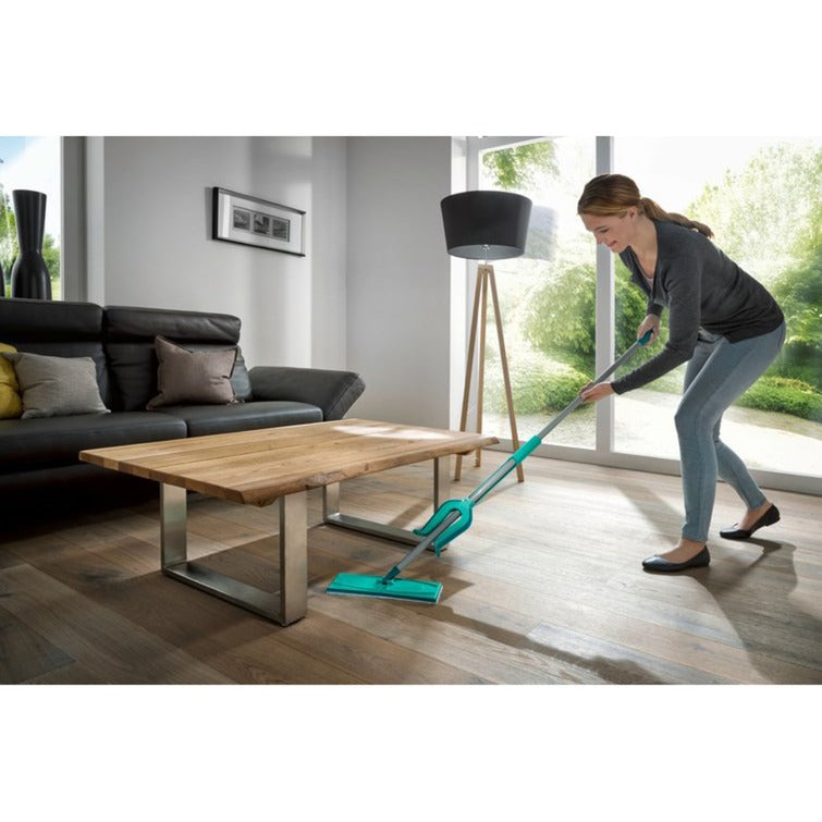 Afbeelding laden in galerijviewer, Leifheit picobello vloerwisser s micro duo met steel - 27 cm wisbreedte - turqouise - grijs
