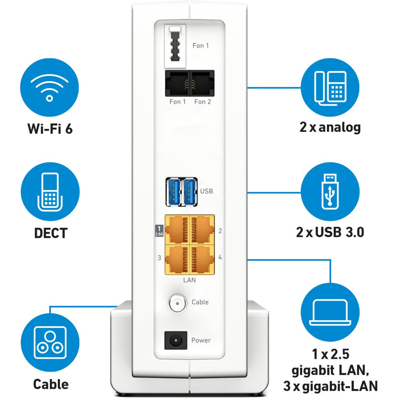 Load image into Gallery viewer, Fritz! box 6690 cable international router (wit rood)
