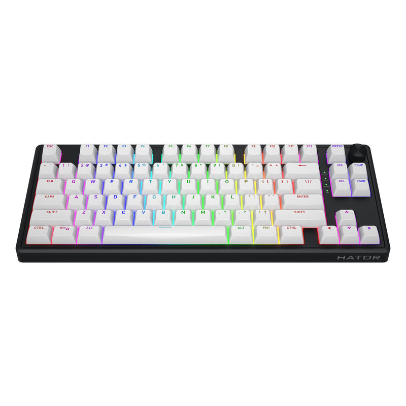 Chargez l'image dans la visionneuse de la galerie, Hator skyfall wireless rgb mechanisch gaming toetsenbord (zwart, us lay-out (qwerty), hator aurum lemon, 80% (tkl), rgb, double shot abs, hot-swap, 2.4ghz | bluetooth | usb-c)
