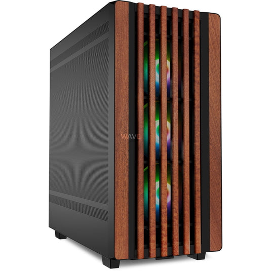 Sharkoon rebel c70m rgb midi tower behuizing (zwart | 2x usb-a | 1x usb-c | rgb)