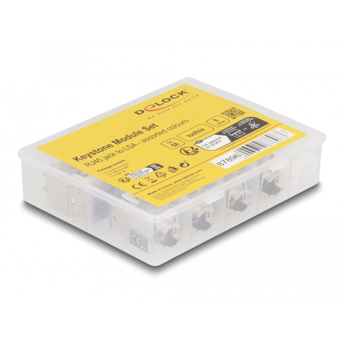 Chargez l'image dans la visionneuse de la galerie, Delock rj45 jack > lsa cat 6a toolfree keystone module (meerkleurig, 8 stuks)
