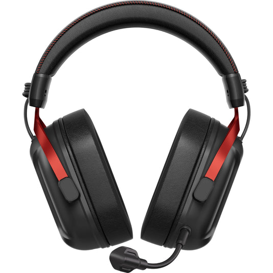 Mchose s9 pro wireless over-ear gaming headset (zwart rood, pc laptop playstation switch smartphone, 2.4g bluetooth wired type-c )