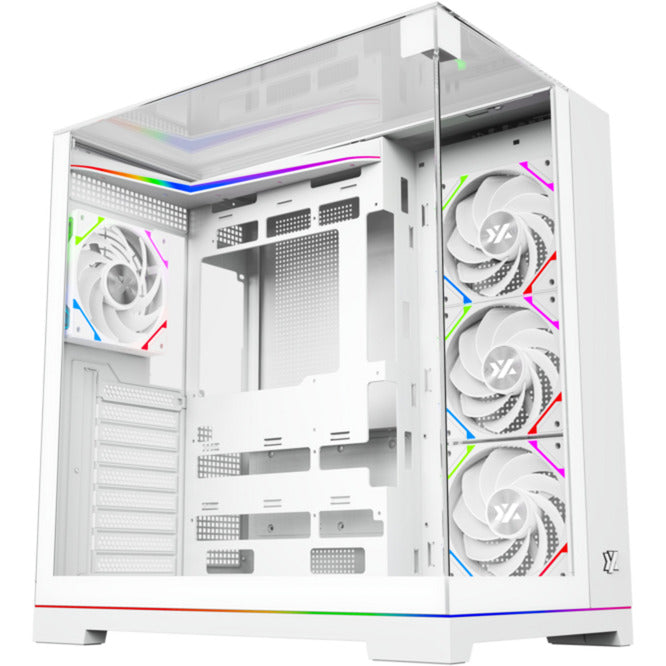 ギャラリービューアに画像をロードする, Xyz pc gear tesseract a-rgb midi tower behuizing (wit | 2x usb-a | 1x usb-c | rgb | tempered glass)
