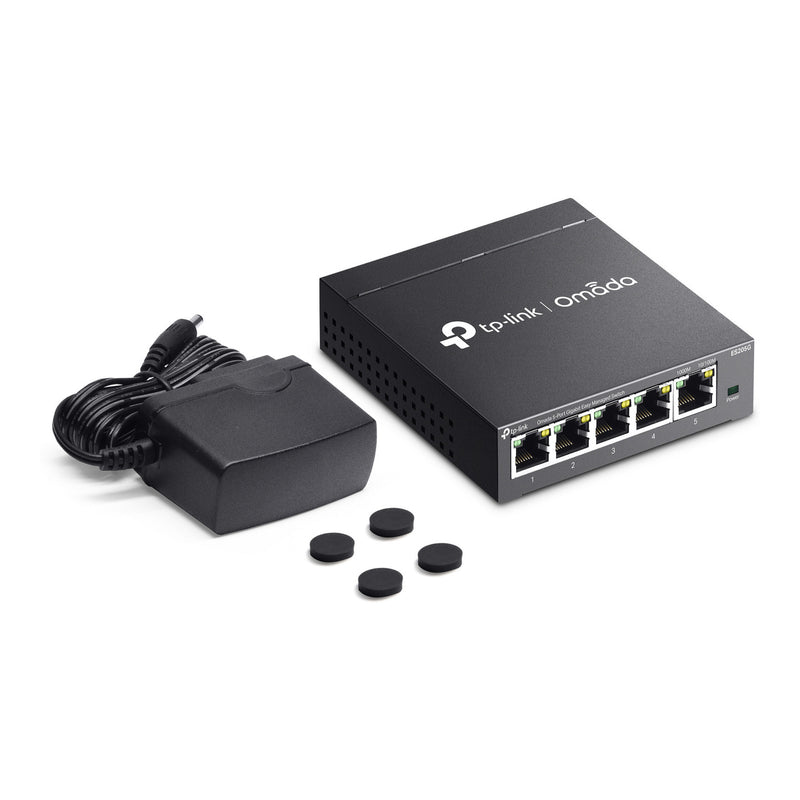 Chargez l'image dans la visionneuse de la galerie, Tp-link omada es205g 5-poort gigabit easy managed switch (zwart)
