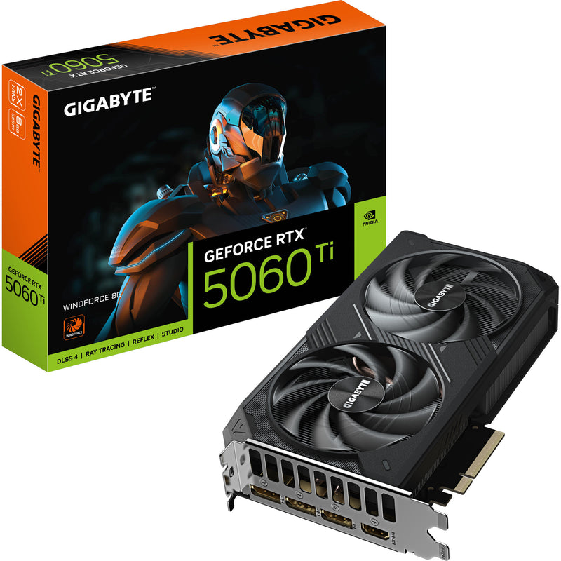 Afbeelding laden in galerijviewer, Gigabyte geforce rtx 5060 ti windforce 8g grafische kaart (3x displayport, 1x hdmi)

