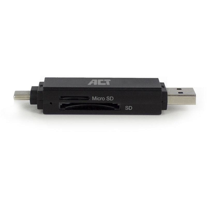 Afbeelding laden in galerijviewer, Act connectivity usb-c usb-a kaartlezer, sd micro sd (zwart)
