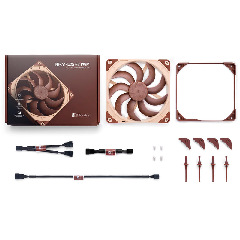 Load image into Gallery viewer, Noctua nf-a14x25 g2 pwm case fan (bruin, 140 x 140 x 25 mm)
