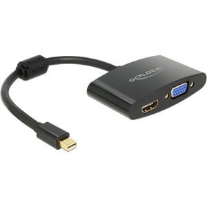 Delock mini-displayport naar vga + hdmi adapter (zwart, 0,18 meter)