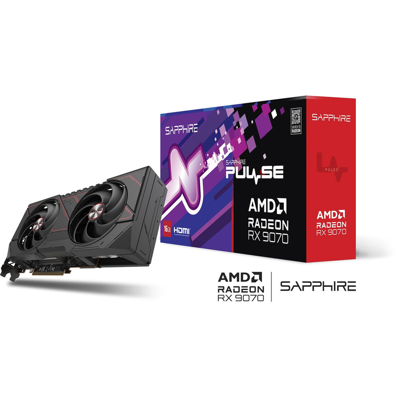 Load image into Gallery viewer, Sapphire radeon rx 9070 pulse grafische kaart (zwart, 2x displayport, 2x hdmi, rdna4)
