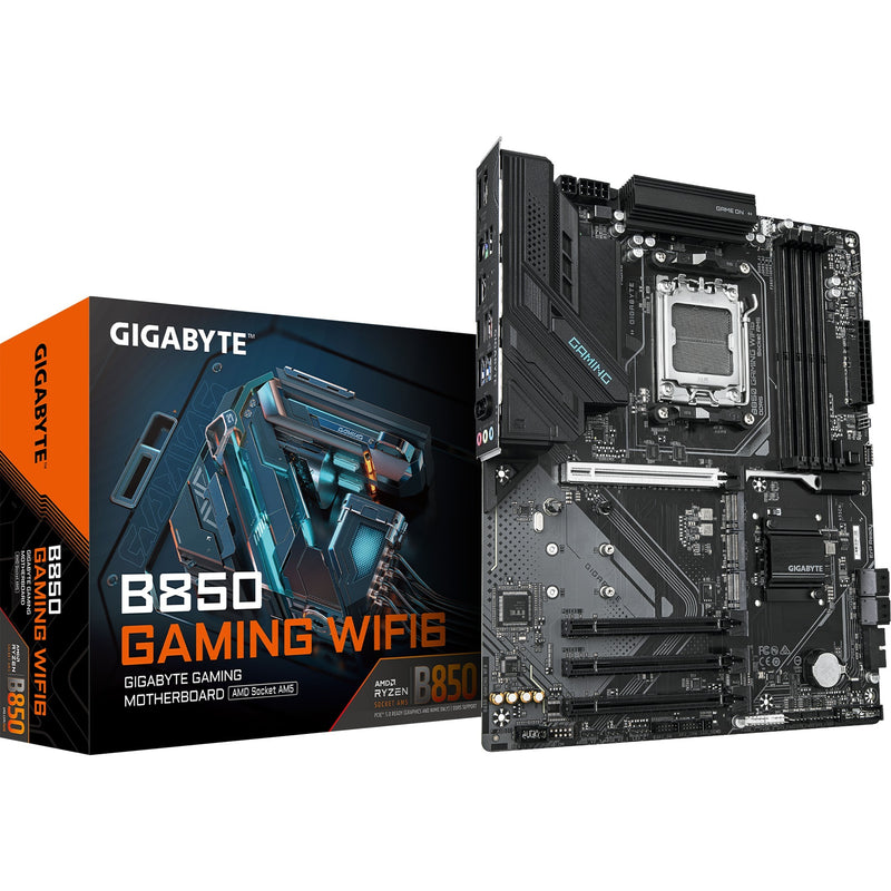 Afbeelding laden in galerijviewer, Gigabyte b850 gaming wifi6 socket am5 moederbord (zwart, raid, gb-lan, wi-fi 6, bt, sound, atx)
