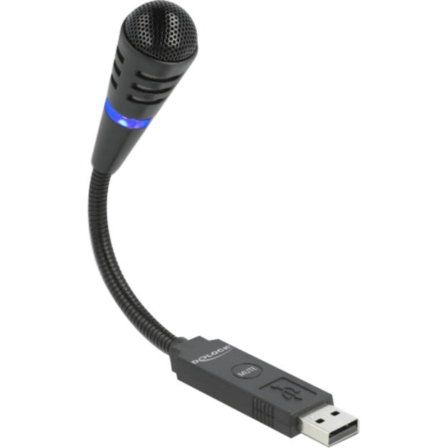 Load image into Gallery viewer, Delock usb zwanenhalsmicrofoon met mute knop (zwart)
