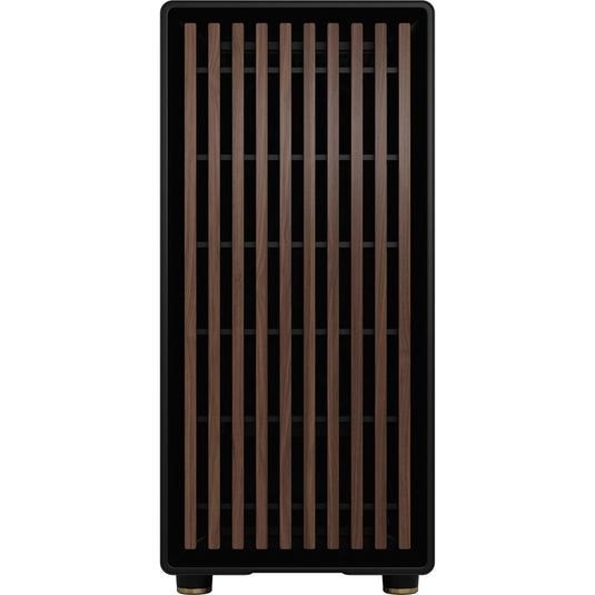 Fractal design north midi tower behuizing (zwart houtkleur | 2x usb-a | 1x usb-c | tempered glass)