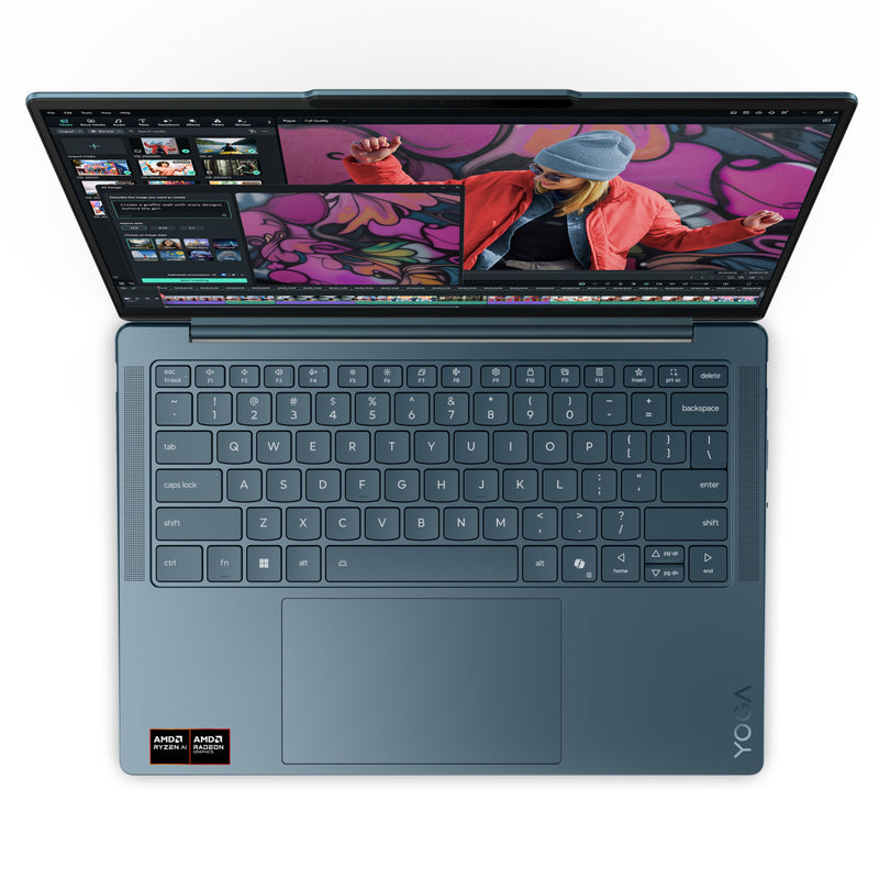 Load image into Gallery viewer, Lenovo yoga slim 7 14akp10 (83jy0083mh) 14 copilot+ laptop (blauwgroen | ryzen ai 7 350 | radeon 860m | 16 gb | 512 gb ssd)
