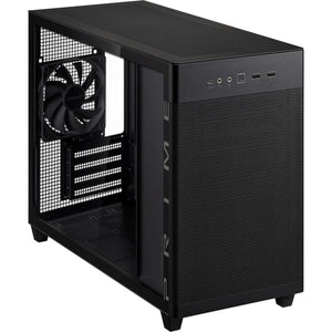 Asus prime ap201 mini tower behuizing (zwart | 2x usb-a | 1x usb-c | tempered glass)