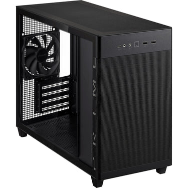 Asus prime ap201 mini tower behuizing (zwart | 2x usb-a | 1x usb-c | tempered glass)