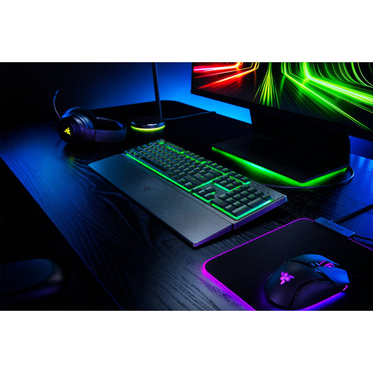 Razer ornata v3 x low profile, gaming toetsenbord (zwart, us lay-out, membraan, rgb leds, abs)