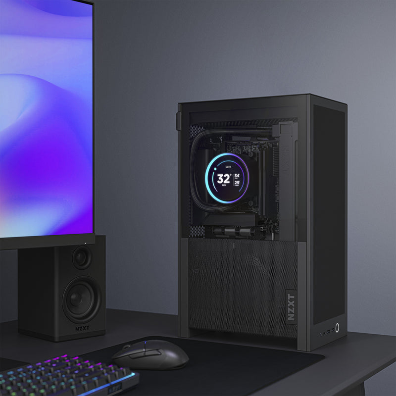 Load image into Gallery viewer, Nzxt h2 flow mini tower behuizing (zwart | 2x usb-a | 1x usb-c | tempered glass)
