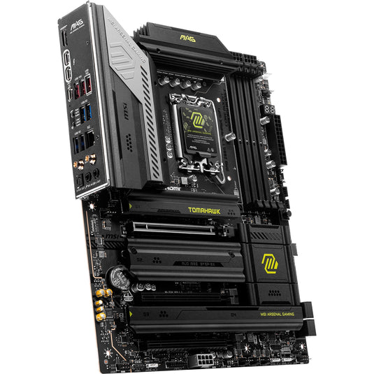 Msi mag z890 tomahawk wifi socket 1851 moederbord (zwart geel, raid, 5gb-lan, wi-fi 7, bt, sound, atx)