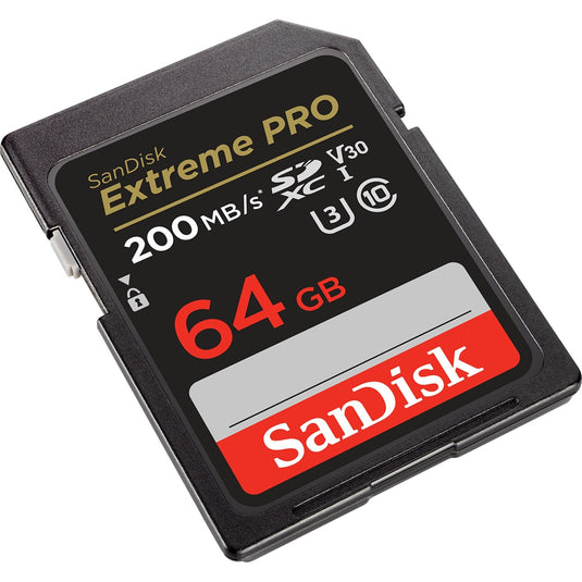 Sandisk extreme pro 64 gb sdxc geheugenkaart (zwart, uhs-i, class 10, u3, v30)