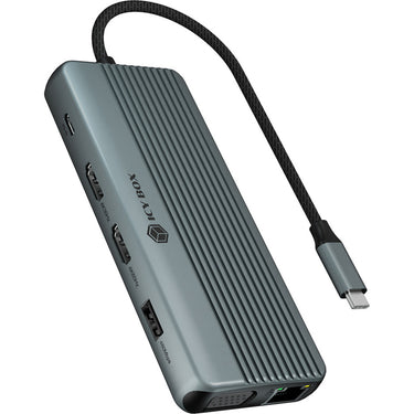 Icy box ib-dk4062-cpd 12-in-1 dockingstation (aluminium)